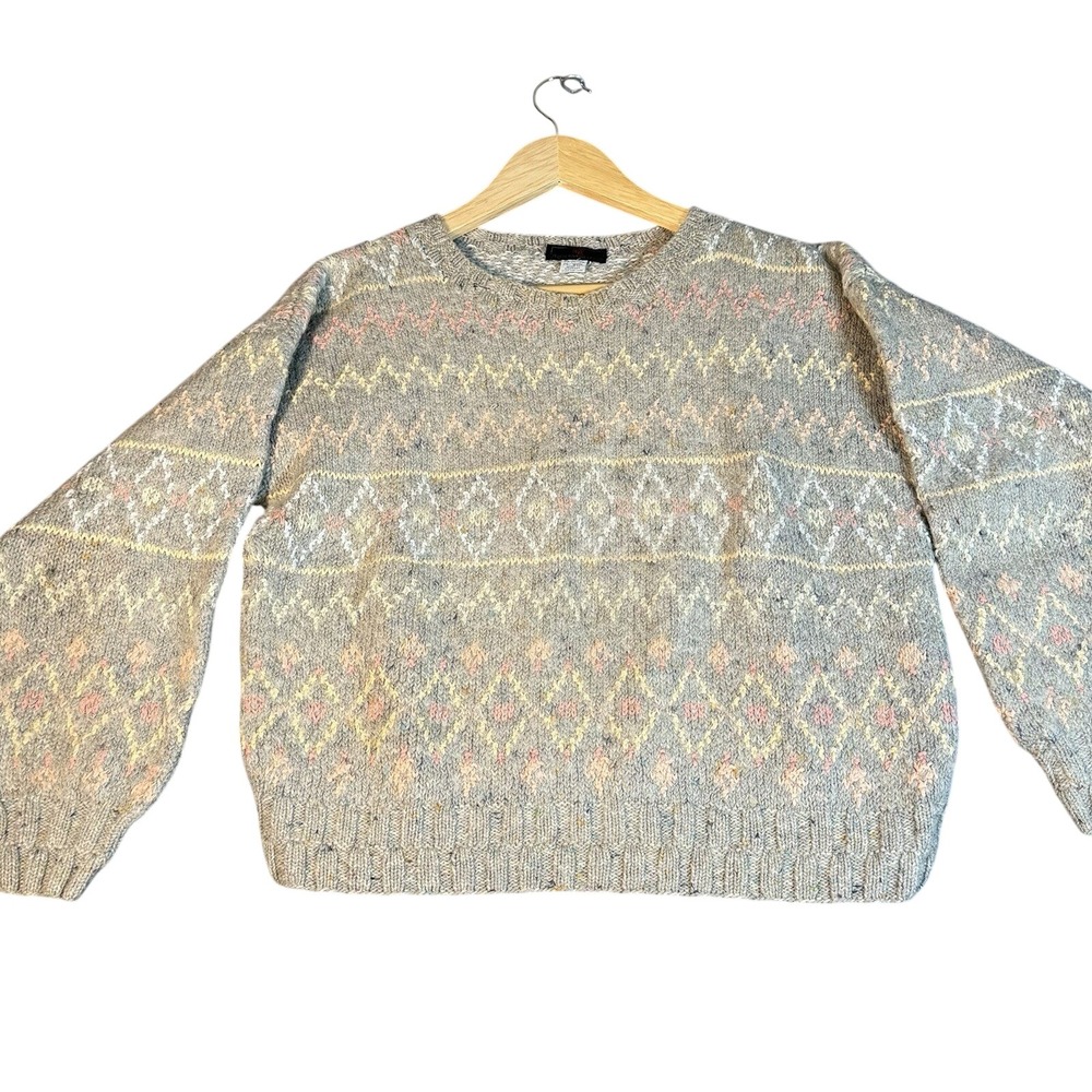 Vintage 90s Abercrombie & Fitch Fair Isle Sweater Women Cotton Wool Knit Uruguay